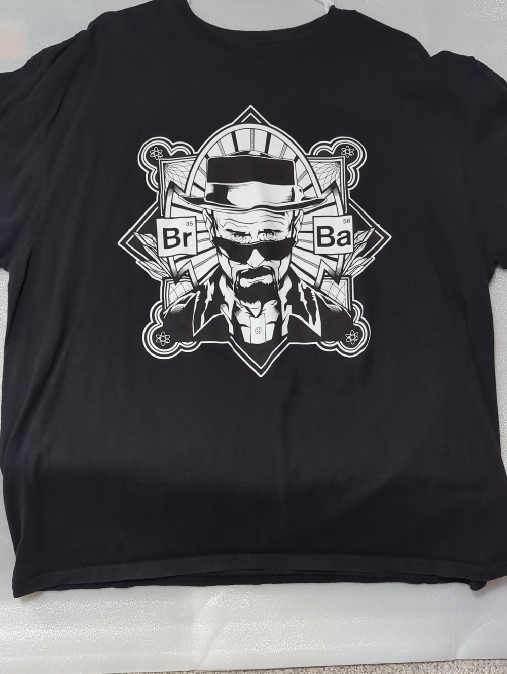 Men's Black Graphic T‑Shirt with White Breaking Bad Design